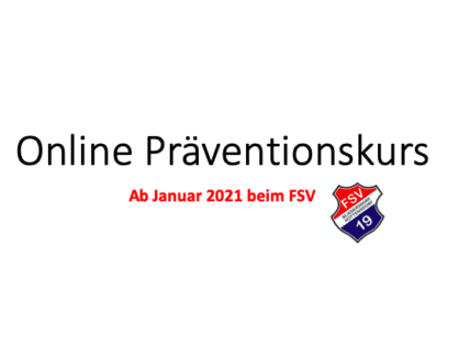 Online Präventionskurs ab Januar 2021